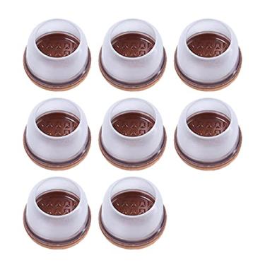 Imagem de Zerodis Protetores de Piso da Perna da Cadeira de 8pcs, Ruído Reduzindo Os Pés da Perna Tampa Com Almofadas de Proteção de Móveis de Feltro para sofá de Mesa de Cadeira (L redondo)