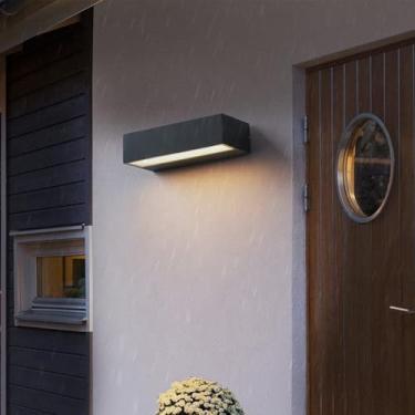 Imagem de Luzes de parede LED ao ar livre IP65 à prova d'água jardim luz de parede moderna de alumínio quadrado arandela de parede para pátio varanda porta da frente garagem corredor quarto interno externo (luz