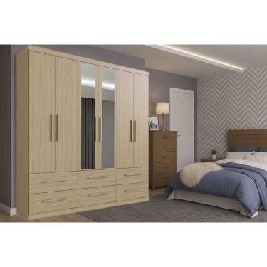 Imagem de Guarda Roupa Casal 6 Portas (2 c/ Espelho) e 6 Gavetas PH 1691 Cedro - Herval