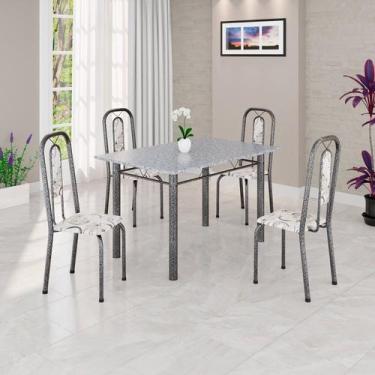 Imagem de Conjunto Sala de Jantar com 4 Cadeiras Lara - Soma Móveis