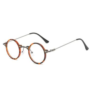 Imagem de Retro Steampunk Pequeno Redondo Homens Hip Hop Óculos de Sol Moda Mulheres Claro Oceano Lentes Sombras UV400 Óculos Femininos Armação, Leopardo transparente, Tamanho Único