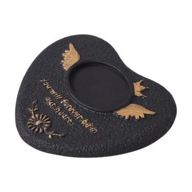 Imagem de Generic Lápide de cimento para lápide de pedra memorial para gatos e cães com moldura para fotos, Preto