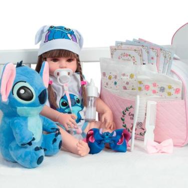 Imagem de Boneca Reborn Bebê Princesa 46cm Com Bolsa Acessórios - Plike