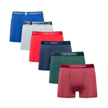 Imagem de Kit 6 Cuecas Life Zoom Boxer Adulto Microfibra, Cores sortidas, GG
