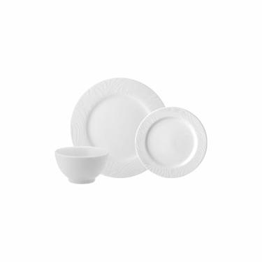 Imagem de Serviço de 18 Peças com Bowl em Porcelana, Modelo Luiza, Redondo com Relevo, Porcelana Schmidt