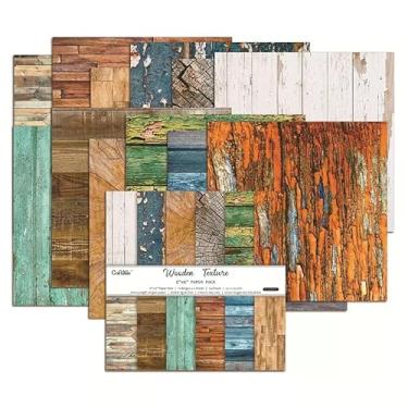 Imagem de Bloco de papel para scrapbook de madeira, textura suave, estampado, papel cartolina 15 x 15 cm, 24 folhas de papel de livro de lixo de um lado para scrapbook para fazer cartões de origami faça você