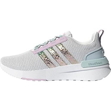 Imagem de adidas Tênis infantil unissex Racer TR21, Branco/tom azul/quase rosa, 21