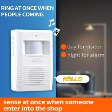 Imagem de Sensor presenca longo alcance campainha sem fio alarme movimento music
