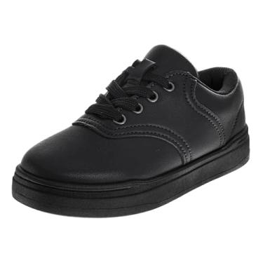 Imagem de French Toast Sapato social Oxford infantil - Mocassim com cadarço uniforme escolar sapato de sela para meninas e meninos (tamanhos: 11-13 crianças pequenas/1-7 crianças grandes), Preto, 13 Little Kid