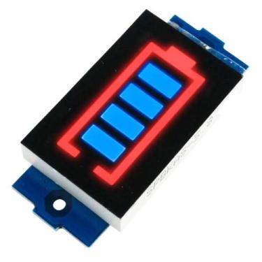 Imagem de Voltimetro indicador de carga bateria 18650 3s 12,6v azul - Modulo