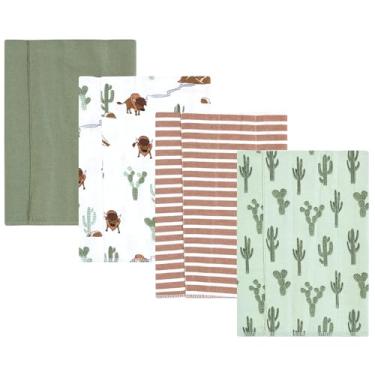 Imagem de Luvable Friends Hudson Baby Conjunto de 4 panos de flanela para arrotos, Trilha da floresta, 14x20 inches