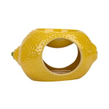 Imagem de Ｂｅｓｇａ Queimador de óleos essenciais, porta-velas Tealight, cerâmica, difusor de aromas para pátio, sala de estar, presente de inauguração, Limão