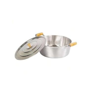 Imagem de Caçarola Grande N 45 Panela Industrial Linha Hotel Restaurante Cervejeiro Em Aluminio Ideal para Cozinha Industrial Cozinhe Deliciosas Refeições Para Toda Família Arroz Tropeiro Caldos Quentão Canjica