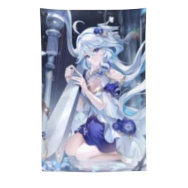 Imagem de LIEGBMEU Tapeçaria sexy de anime menina 152 x 228 cm arte de colcha de parede decoração de tapeçaria caprichosa AF103