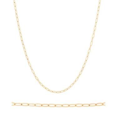 Imagem de Cordão Elo Cadeado Oval Unissex Rommanel Banhado Ouro 18k Tamanho 70