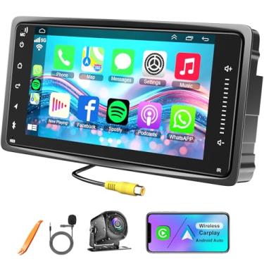 Imagem de Rádio veicular 4G + 64 GB para Mitsubishi Outlander Lancer Triton Pajero 2018-2022 com Carplay e Android Auto, Android 13 Camry Stereo com controle de voz, Bluetooth, WiFi, GPS, SWC, EQ, FM RDS