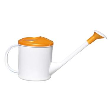 Imagem de Fenteer Regador de 1,5 L com cabeça de aspersão removível, alça confortável, regador de plantas com bico longo para plantas internas e externas, Amarelo