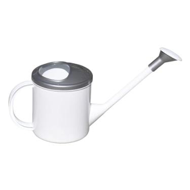Imagem de Fenteer Regador de 1,5 L com cabeça de aspersão removível, alça confortável, regador de plantas com bico longo para plantas internas e externas, Cinza