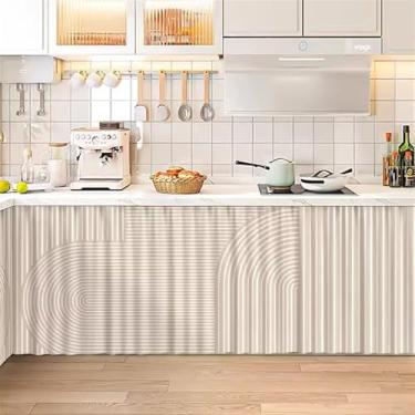 Imagem de Icegrey Cortinas curtas de armário para cozinha, cortina de armário de privacidade à prova de poeira cortinas sob a pia para prateleiras painel de parede porta suspensa Noren, estilo 12, 101,6 cm x 71