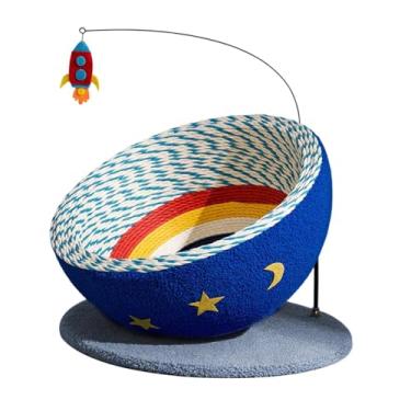 Imagem de Bothyi Arranhador para Gatos, Tigela de Brinquedo Interativo com Mola, Cama para Gatos, Arranhador para Gatos, Brinquedo para Brincadeiras Internas de Perseg, Base cinza claro