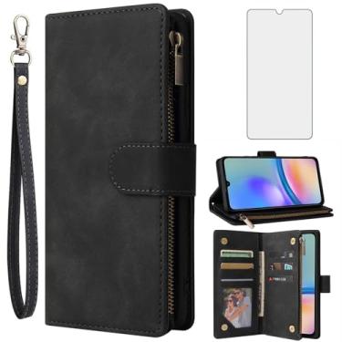 Imagem de Asuwish Capa carteira compatível com Samsung Galaxy A05s/A05, protetor de tela de vidro temperado e capa flip de couro, suporte para cartão, acessórios de celular, capas de telefone para Ao5s Ao5 A