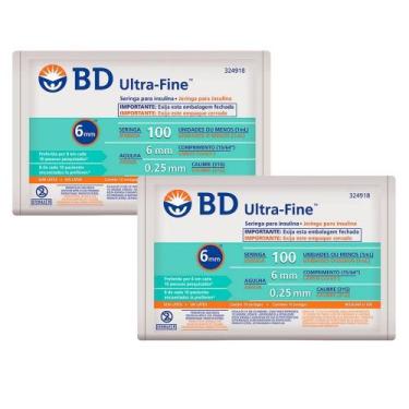 Imagem de Kit 2 Seringa BD Ultra-Fine Insulina 100U Agulha Curta 6mm com 10 Unid