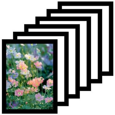 Imagem de HEIHAK Molduras de arte de diamante de 12 x 16 polegadas (30 x 40 cm) - pacote com 6 molduras magnéticas autoadesivas para pinturas de diamante de 25 x 35 cm, decoração de parede e janela de casa