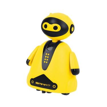 Imagem de YIJU Mini robô indutivo sua caneta para desenhar linhas educação infantil desenho animado divertido jogo pré-escolar brinquedo interativo para, Amarelo