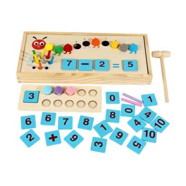 Imagem de YIJU Conjunto de brinquedos educativos de matemática, manipulativos, aritméticos e matemáticos para crianças de 3, 4 e 5 anos, brinquedo de madeira para