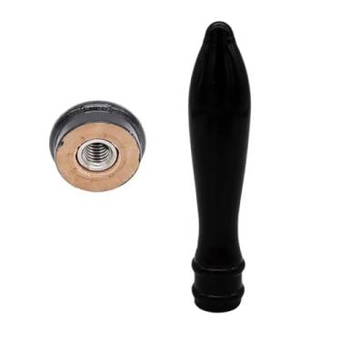 Imagem de Alça de torneira estilo pub de madeira de 6" - inserção de rosca dupla, alça clássica para cerveja artesanal, chopeira, bar - serve para torneiras de chope padrão(Black-SS Insert)