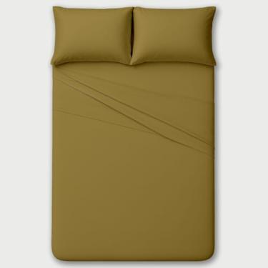 Imagem de Lençóis de 400 fios King Size - Conjunto de lençóis de algodão egípcio macio 100% grampeado, conjunto de 4 peças - bolso profundo de até 38 cm - Conjunto de lençóis de algodão egípcio puro (acinzentado sólido)