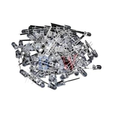 Imagem de Kit De Diodos LED Sortidos 100PCS 5mm Branco Verde Vermelho Azul Amare