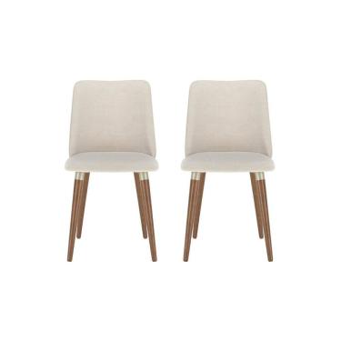 Imagem de Cadeiras para Sala de Jantar 2 Unidades Dakota - caixa com 2 Unidade - Natural/Champanhe
