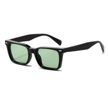Imagem de HPIRME Óculos de armação pequena feminino vintage para homens punk luxo feminino uv400 (preto-verde)
