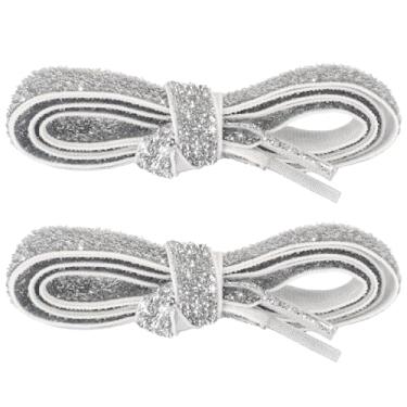 Imagem de Apoukmty 1 par de cadarços prateados brilhantes redondos brilhantes cordões elásticos para tênis, moletons com capuz