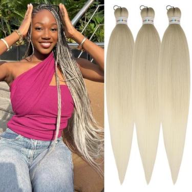Imagem de Braiding Hair Wuqibawu Ombre Ash Blonde pré-esticado x3