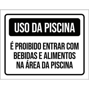 Imagem de Kit 5 Placas Proibido Entrar Bebidas Alimentos 36X46