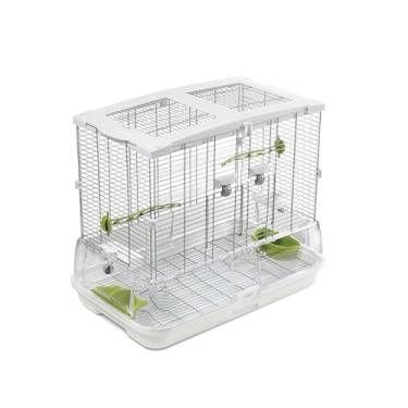 Imagem de Gaiola de pássaro gaiola de pássaro feita de papagaio de arame acrílico tamanho grande base profunda fácil de limpar ninho de pássaro (médio)