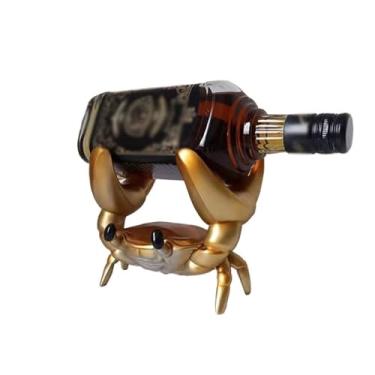 Imagem de Suporte de vinho para armazenamento de vinho rack de vinho ornamento caranguejo criativo sala de estar entrada de casa armário de TV decorações de armário de vinho prateleiras de vinho bancada (cor