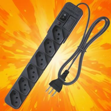 Imagem de Extensão Régua Filtro De Linha Protetor Energia Elétrica 6 Tomadas Fiolux Powerlink 127 220 (2 Metros Preto)