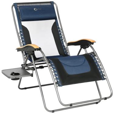 Imagem de Cadeira Reclinável Ajustável Gravidade Zero com Apoio de Cabeça e Porta Copos, PORTAL EA FC630 68015XL BL, Azul