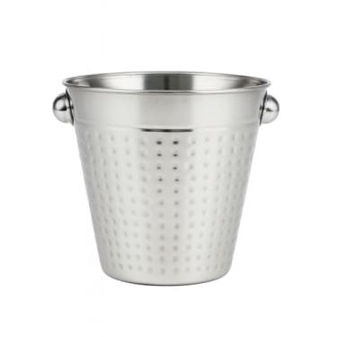 Imagem de Balde de Gelo Prata Inox Design Martelado Elegante Moderno, Ideal para Bar e Decoração Festas. (1)