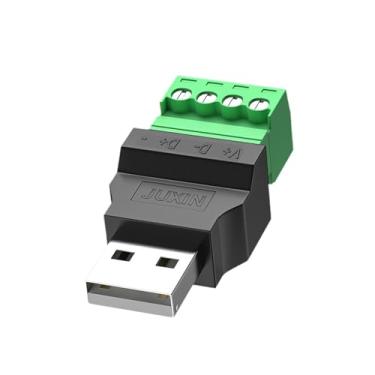 Imagem de KiBcsLic Conector USB 2.0 evita soldagem, adaptador de extensão de cabo de terminal portátil fácil de usar para transferência de dados de celular e, Macho
