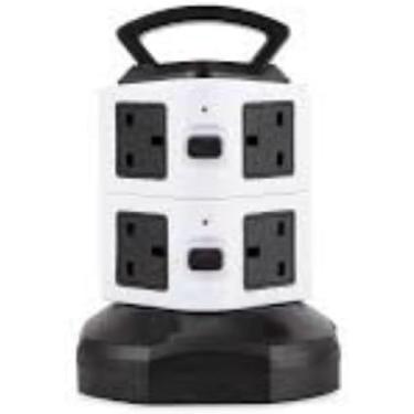 Imagem de Torre Vertical 3 Tomadas e 2 USB com Botões Individuais – Ideal para Casa e Escritório