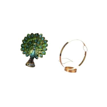 Imagem de Fenteer Elegante Escultura de Animal Pavão, Suporte para Garrafa de Vinho para Quarto, Escritório, Sala de Estar, Estante, Decoração de Casa, Organizador E Ex