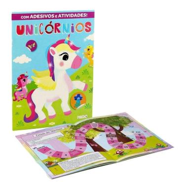 Imagem de Livro de Atividades com Adesivos Unicórnio - Tudo em Caixa
