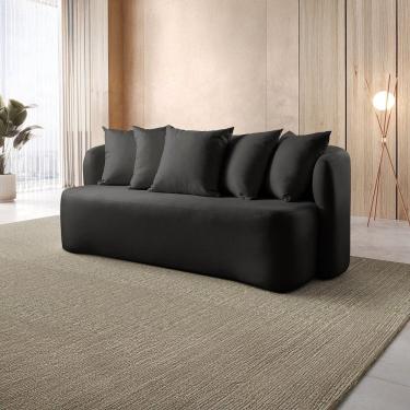 Imagem de Sofá Curvo Orgânico 3 Lugares Orion Preto