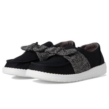 Imagem de HEYDUDE Mocassim feminino Wendy Bow Prints (infantil), Preto, 20 BR