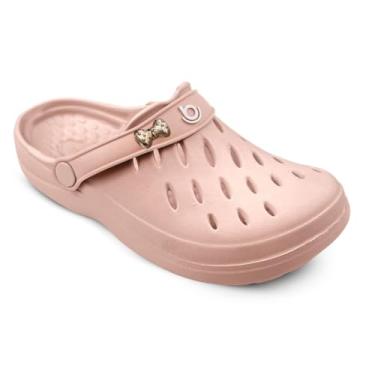 Imagem de Babuche Feminino Boaonda em EVA, Rose Nude com Laço Dourado, Sandália Anatômica Confortável para Uso Casual e Doméstico, Modelo 2402123 (Rose Nude, BR, Adulto, Numérico, 35)