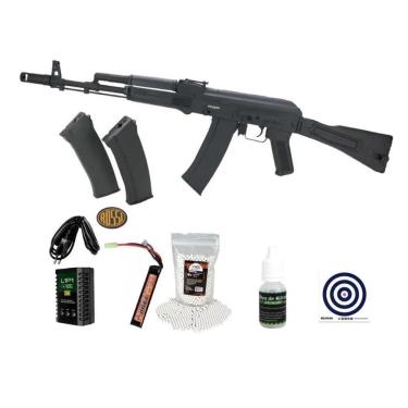 Imagem de Rifle De Airsoft Neptune Ak74 Mosfet Full Metal 6mm + Combo